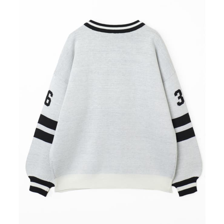 ナンバリングジャガードVネックニット[品番：WG010093296]｜WEGO