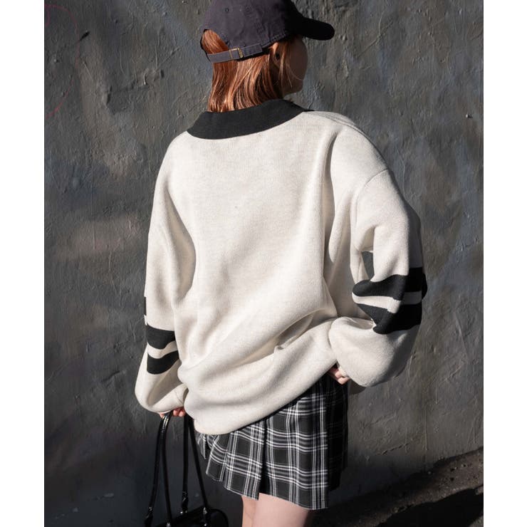 襟付きロゴジャガードニット[品番：WG010093306]｜WEGO【WOMEN