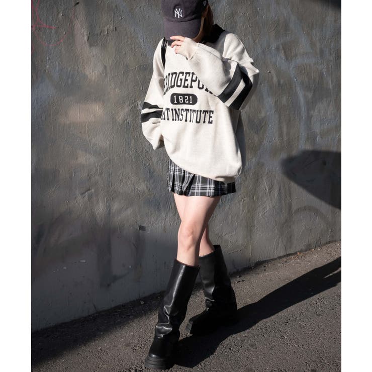 襟付きロゴジャガードニット[品番：WG010093306]｜WEGO【WOMEN