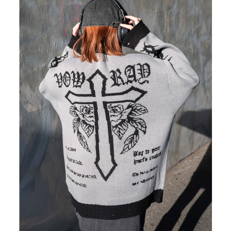 グレー | クロスダメージニットBIGブルゾン | WEGO【WOMEN】