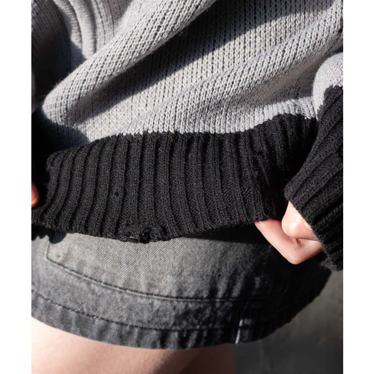 クロスダメージニットBIGブルゾン | WEGO【WOMEN】 | 詳細画像6 