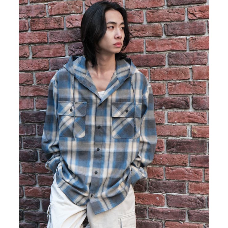 楽天市場】チェックシャツ フード付き（カラーグリーン）（レディース