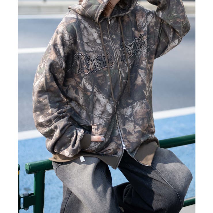 柄1 | リアルツリーカモフラBIGZIPパーカー | WEGO【WOMEN】