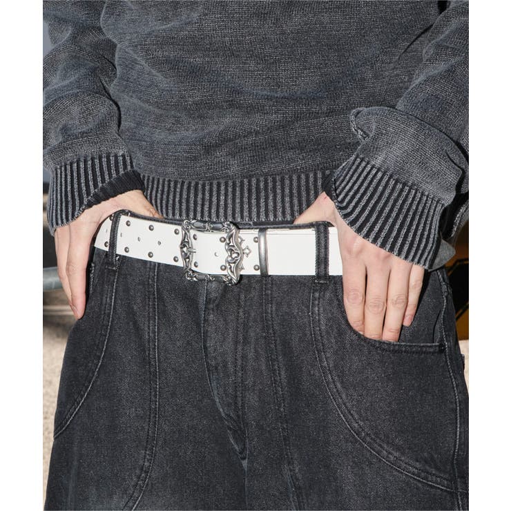 Mクロスモチーフスタッズベルト | WEGO【MEN】 | 詳細画像1 