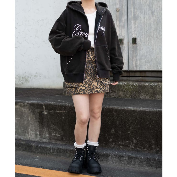 ヴィンテージライクスタッズジップパーカー | WEGO【WOMEN】 | 詳細画像3 