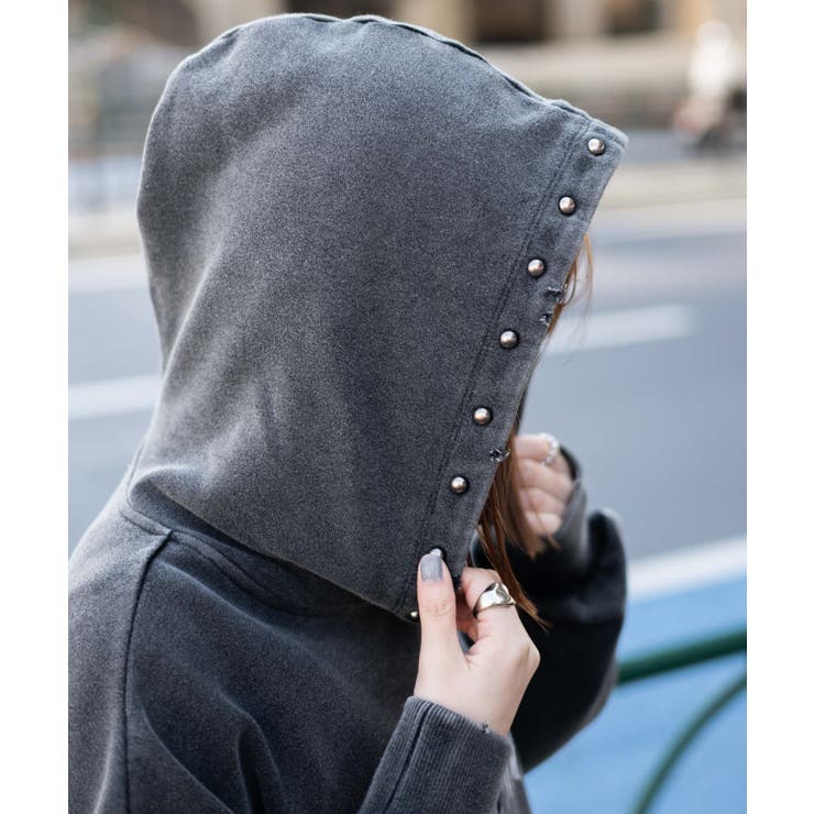 ヴィンテージライクスタッズジップパーカー | WEGO【WOMEN】 | 詳細画像5 