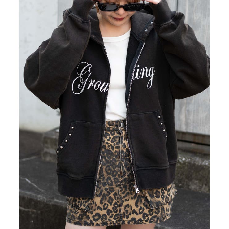 ヴィンテージライクスタッズジップパーカー | WEGO【WOMEN】 | 詳細画像8 