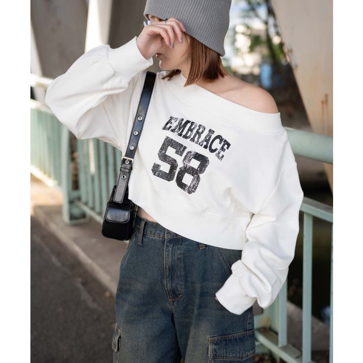 オフショルショートスウェット | WEGO【WOMEN】 | 詳細画像1 