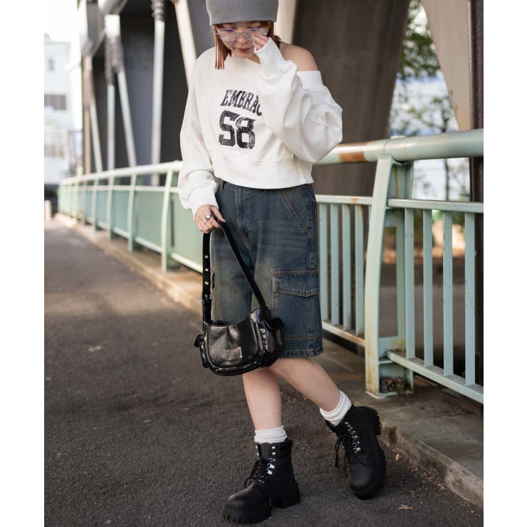 オフショルショートスウェット[品番：WG010093424]｜WEGO【WOMEN