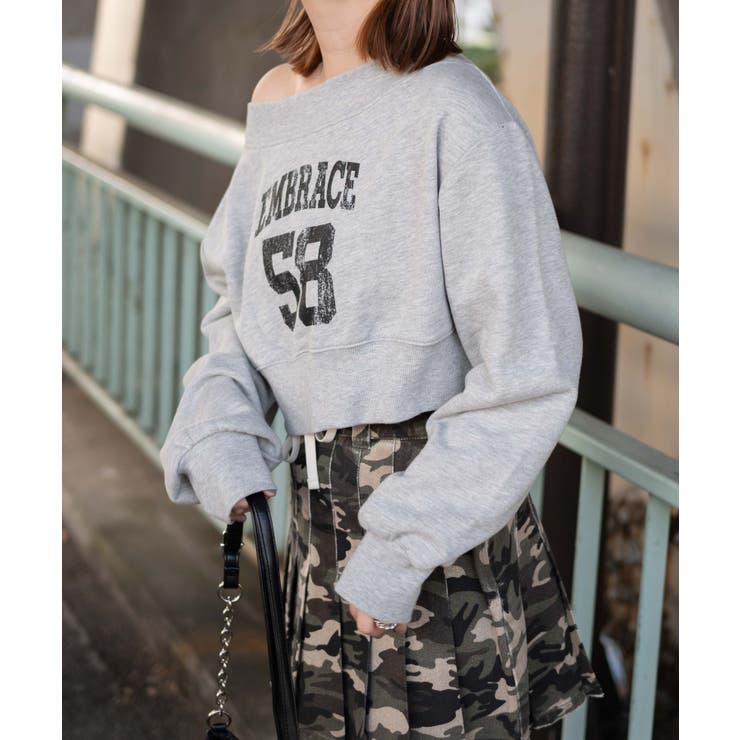 オフショルショートスウェット[品番：WG010093424]｜WEGO【WOMEN