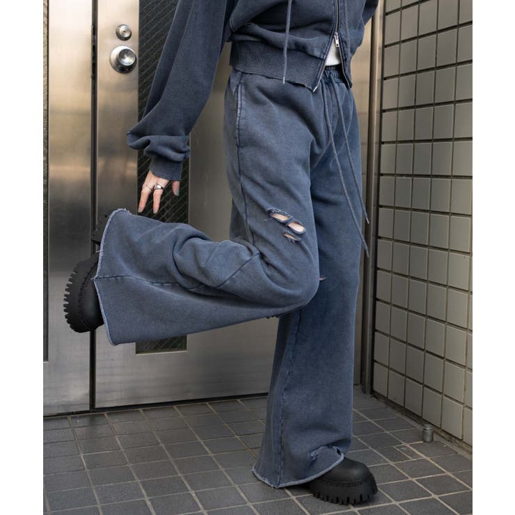ダメージスウェットワイドパンツ | WEGO【WOMEN】 | 詳細画像1 