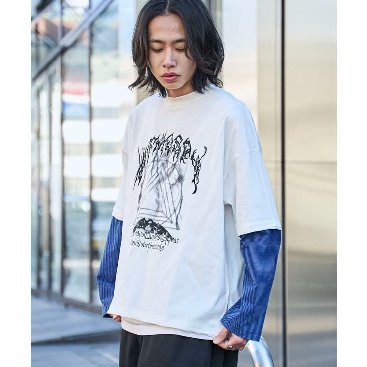フェイクレイヤードグラフィックT(LS) | WEGO【MEN】 | 詳細画像1 