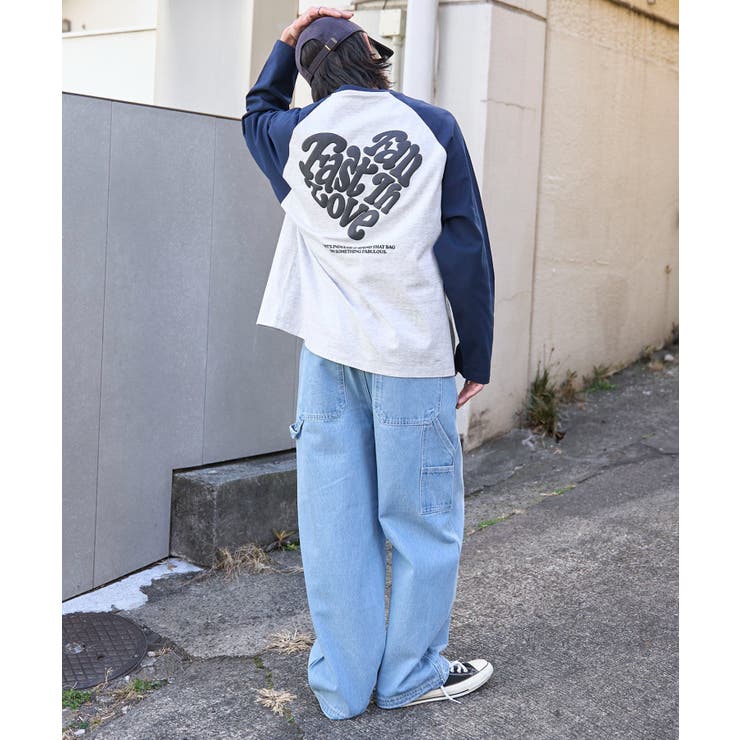 楽天市場】Tシャツ メンズ 長袖 ラグラン 秋服 バック ロゴ