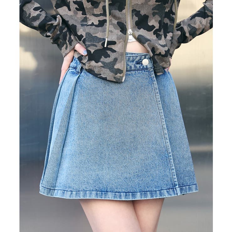 ぽこぽこLGB ルグランブルー ifsixwasnineミニスカート サイ デニムラッププリーツスカート[品番：WG010093453]｜WEGO【WOMEN