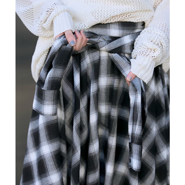 チェックシャツラップスカート[品番：WG010093462]｜WEGO【WOMEN