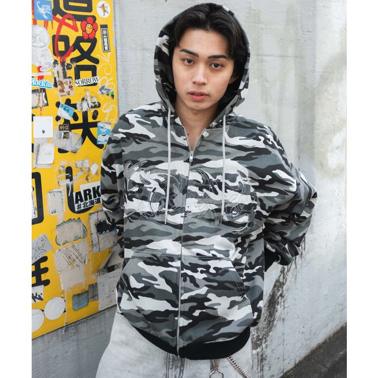 カモフラグラフィックZIPパーカー[品番：WG010093482]｜WEGO