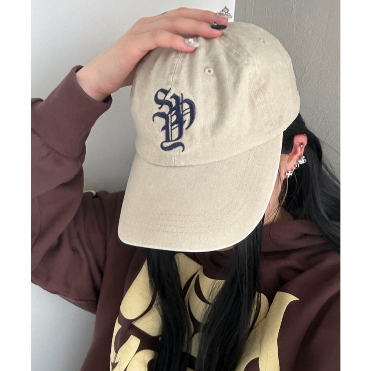 ライトベージュ | ロゴ刺繍ピグメントキャップ | WEGO【MEN】