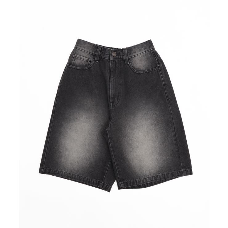 ブラック | ヴィンテージウォッシュデニムハーフパンツ | WEGO【WOMEN】