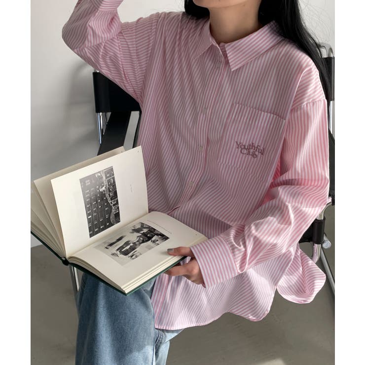 刺繍ストライプBIGシャツ | WEGO【WOMEN】 | 詳細画像11 