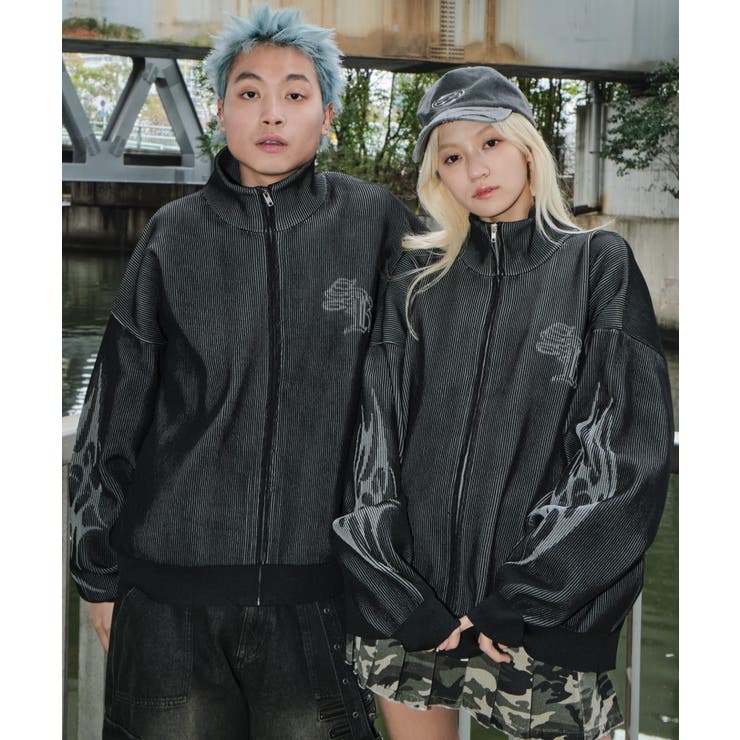 トライバルスリーブニットブルゾン | WEGO【MEN】 | 詳細画像1 