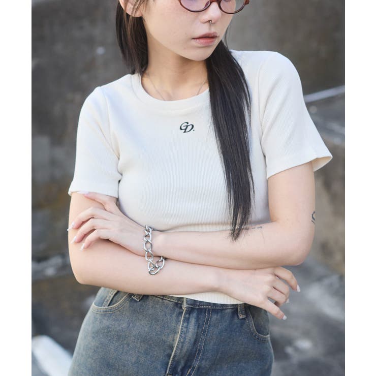 ヴィンテージウォッシュワンポイントリブT | WEGO【WOMEN】 | 詳細画像4 