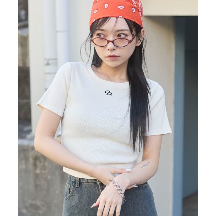 ヴィンテージウォッシュワンポイントリブT | WEGO【WOMEN】 | 詳細画像7 