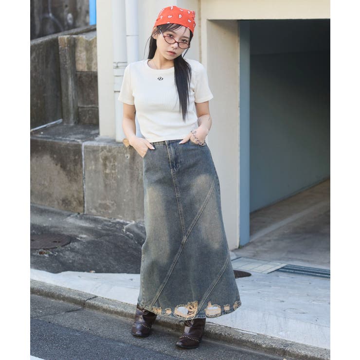 ヴィンテージウォッシュワンポイントリブT | WEGO【WOMEN】 | 詳細画像9 