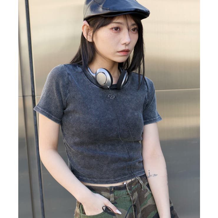 ヴィンテージウォッシュワンポイントリブT | WEGO【WOMEN】 | 詳細画像12 