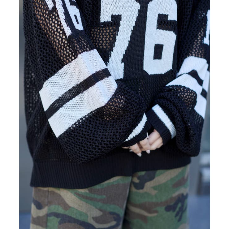 ナンバリングメッシュニットプルオーバー[品番：WG010093581]｜WEGO