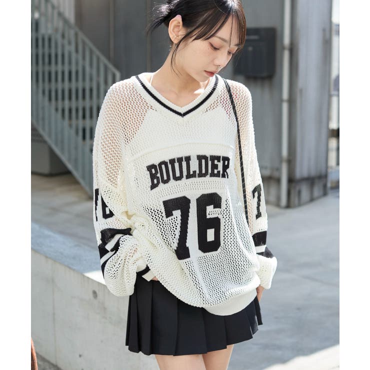 ナンバリングメッシュニットプルオーバー[品番：WG010093581]｜WEGO