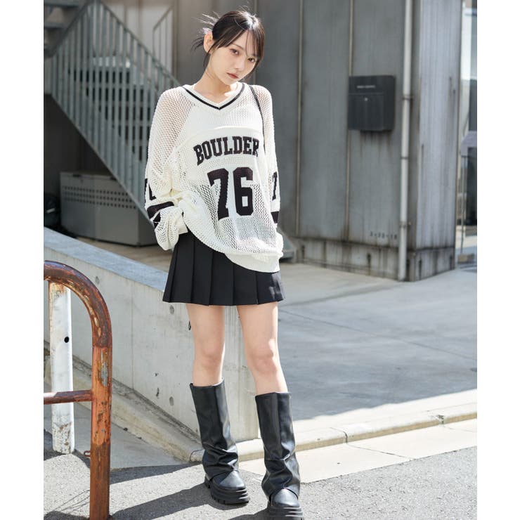 ナンバリングメッシュニットプルオーバー[品番：WG010093581]｜WEGO