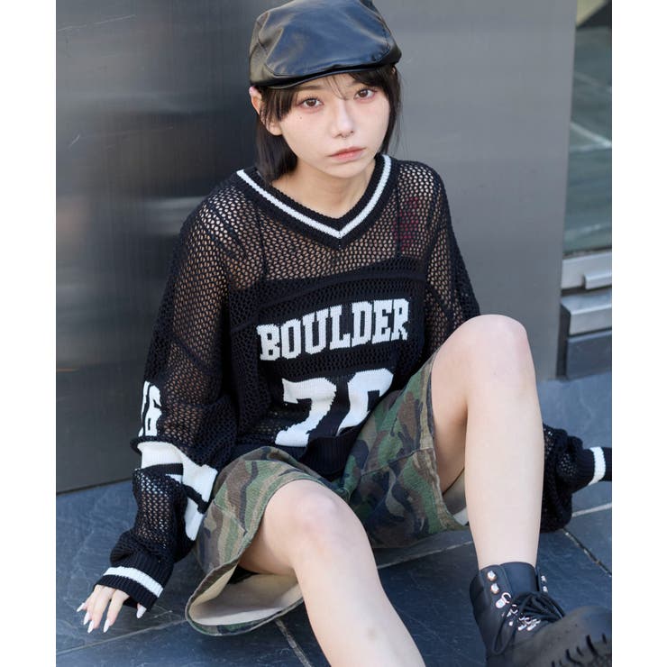 ナンバリングメッシュニットプルオーバー[品番：WG010093581]｜WEGO