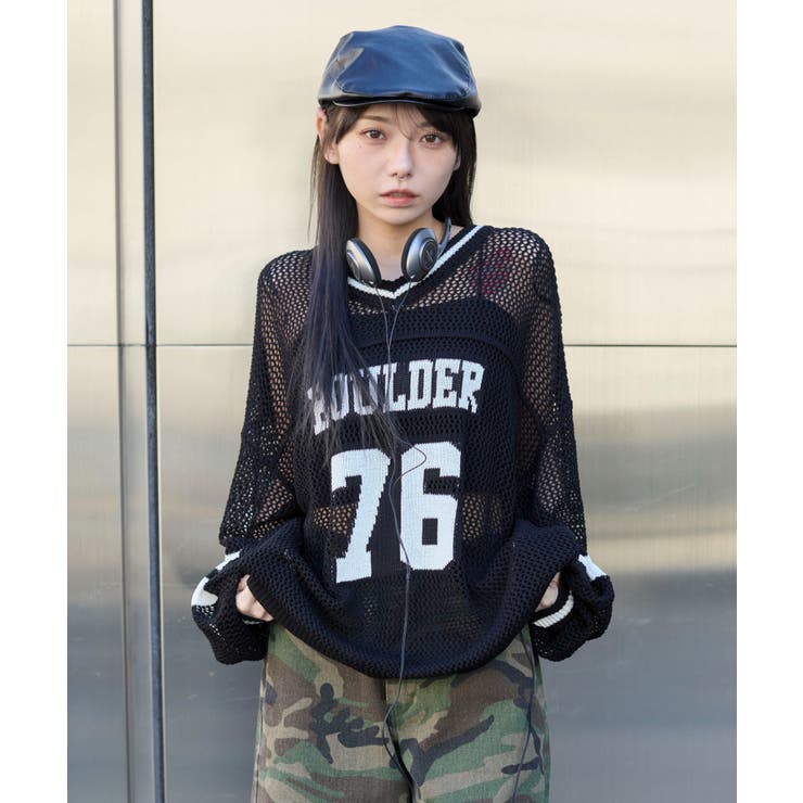 ナンバリングメッシュニットプルオーバー[品番：WG010093581]｜WEGO