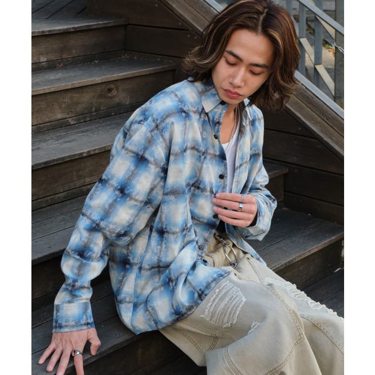ブリーチオンブレチェックシャツ(LS) | WEGO【MEN】 | 詳細画像1 