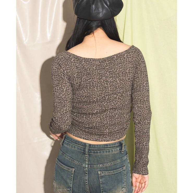 ヘンリーネックオフショルレオパードトップス | WEGO【WOMEN】 | 詳細画像5 