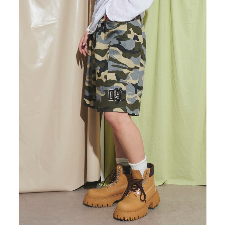 ダブルウエストカモフラハーフパンツ[品番：WG010093592]｜WEGO