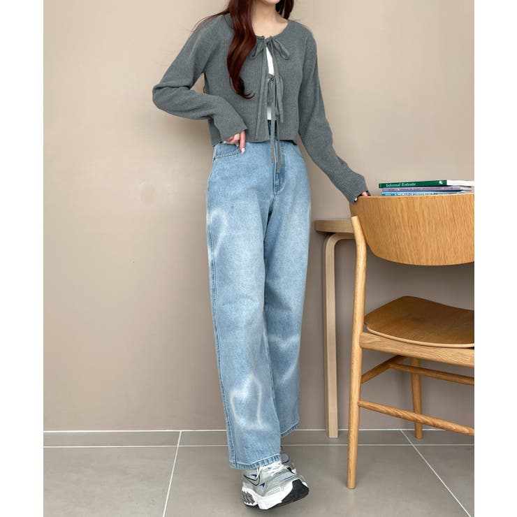 スプレーペイントストレートデニムパンツ[品番：WG010093693]｜WEGO