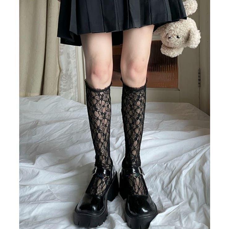 ブラック | レースハイソックス | WEGO【WOMEN】