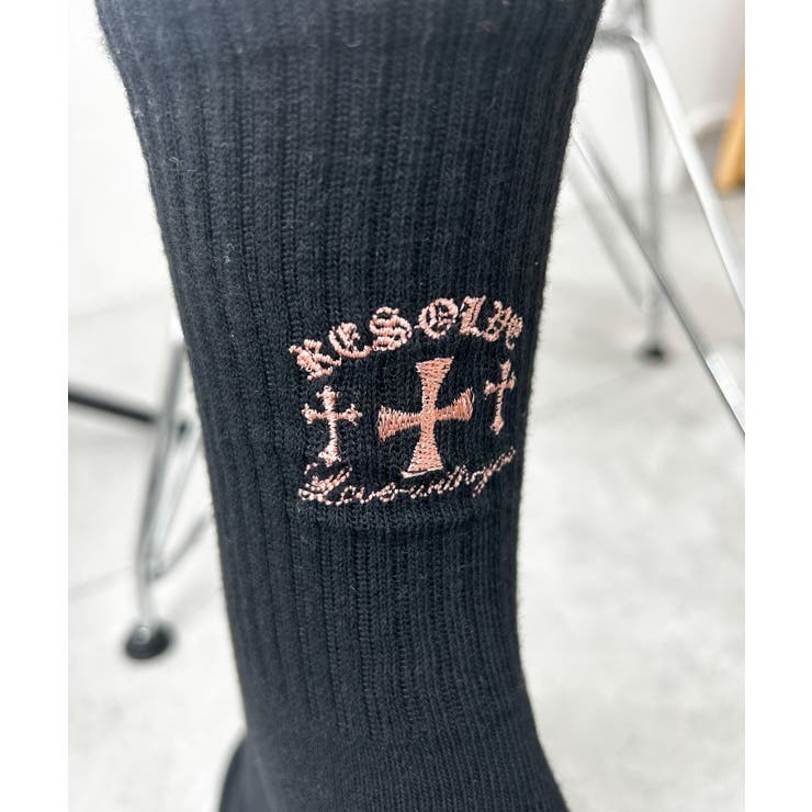 バック刺繍底パイルクルーソックス | WEGO【WOMEN】 | 詳細画像2 
