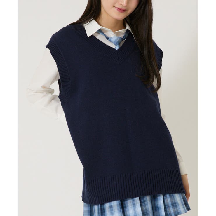 無地ニットベスト | WEGO【WOMEN】 | 詳細画像1 