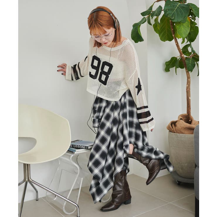 ナンバリングメッシュショートニット | WEGO【WOMEN】 | 詳細画像2 