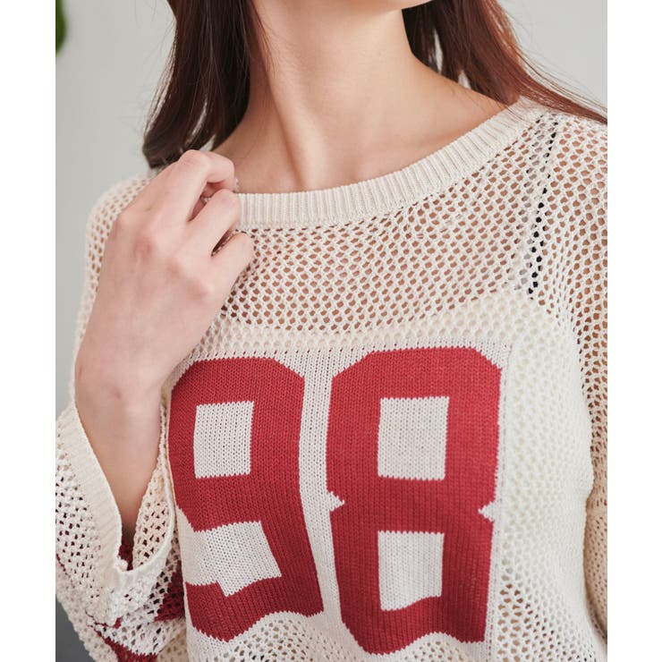 ナンバリングメッシュショートニット | WEGO【WOMEN】 | 詳細画像5 