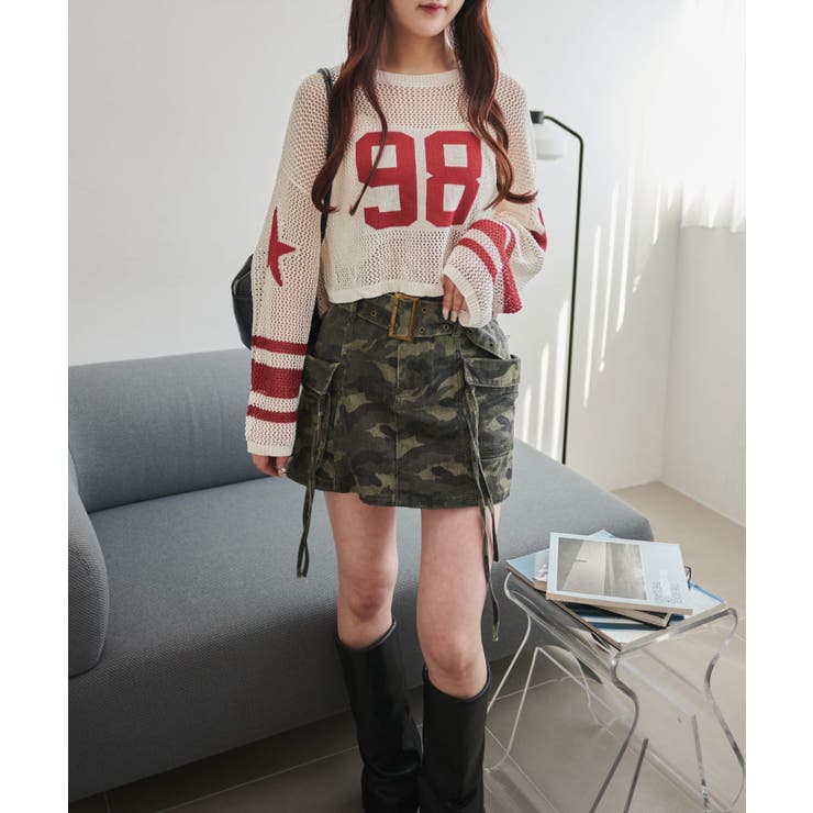 ナンバリングメッシュショートニット | WEGO【WOMEN】 | 詳細画像10 