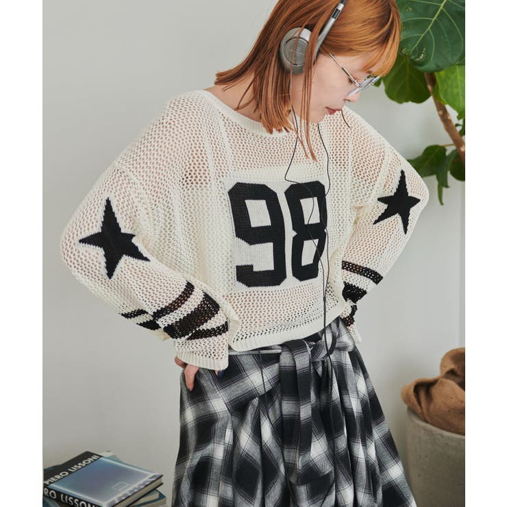 ナンバリングメッシュショートニット[品番：WG010093816]｜WEGO