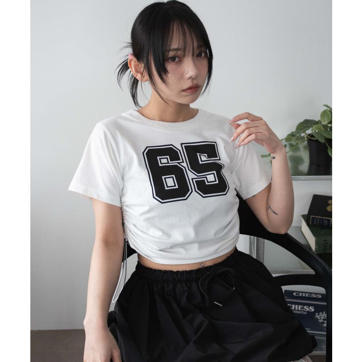 ホワイト | ナンバリングサイドドロストちびT | WEGO【WOMEN】