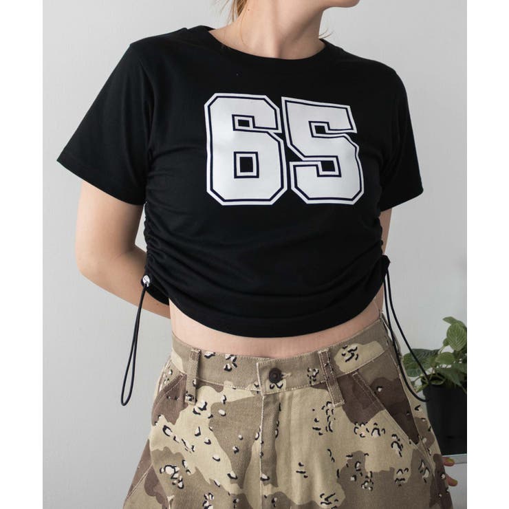 ブラック | ナンバリングサイドドロストちびT | WEGO【WOMEN】