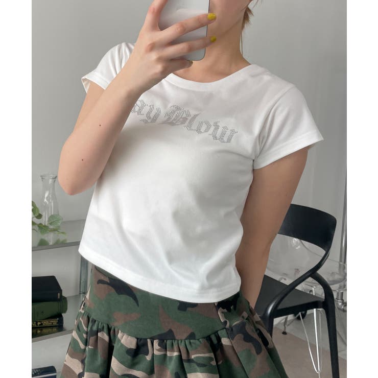 ホワイト | ロゴスタッズT | WEGO【WOMEN】