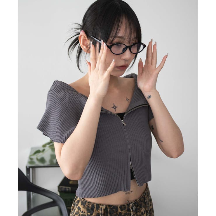 オフショルダブルジップニット | WEGO【WOMEN】 | 詳細画像11 