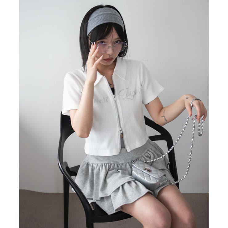 ラインストーンロゴWZIPトップス[品番：WG010093950]｜WEGO