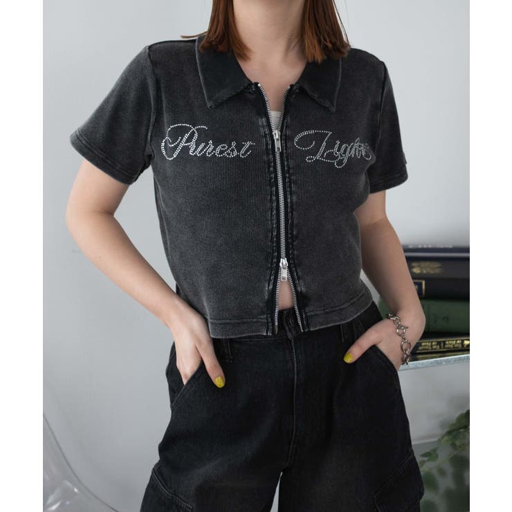 ラインストーンロゴWZIPトップス | WEGO【WOMEN】 | 詳細画像15 